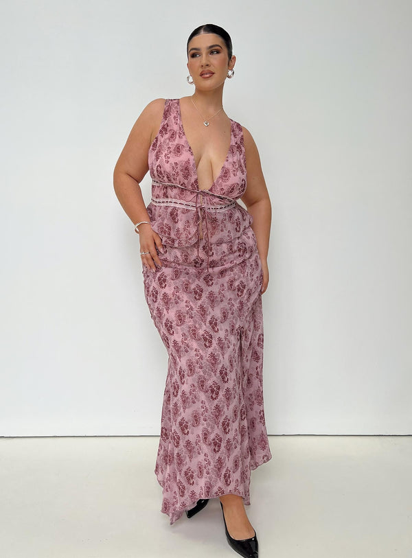 Nikolise Maxi Skirt Purple Curve