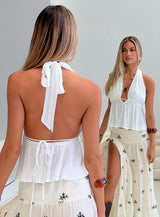 Saddler Halter Top White