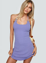 Maija Beaded Mini Dress Purple