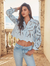 Seychelle Cropped Lace Blouse