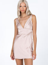 Logan Mini Dress Beige Multi
