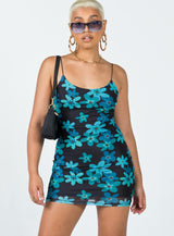 Carolina Mini Dress Black Floral