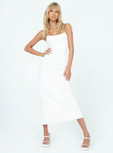 Tristan Midi Dress White