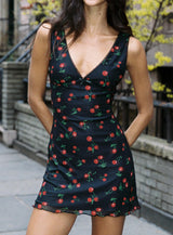Rosaria Mini Dress Black / Cherries