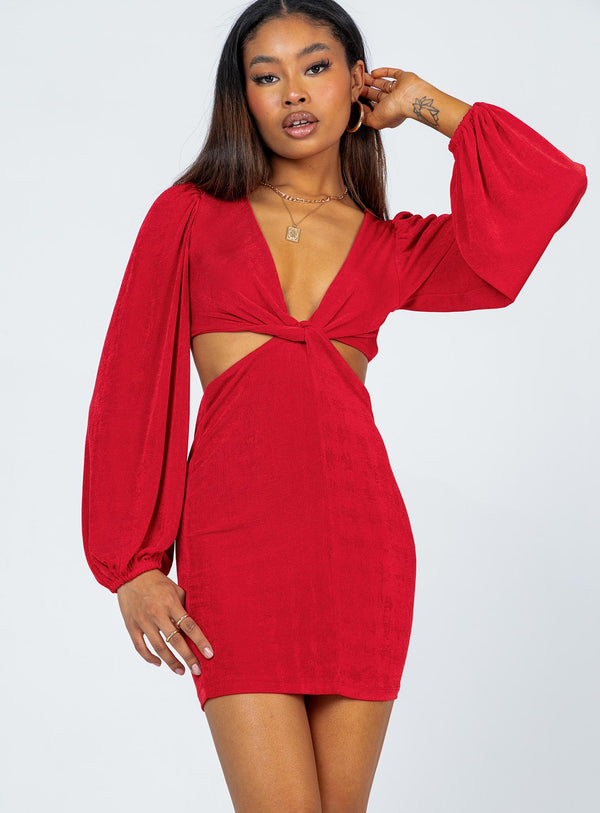Adi Cut Out Mini Dress Red
