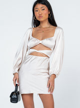 Nakita Long Sleeve Mini Dress Champagne