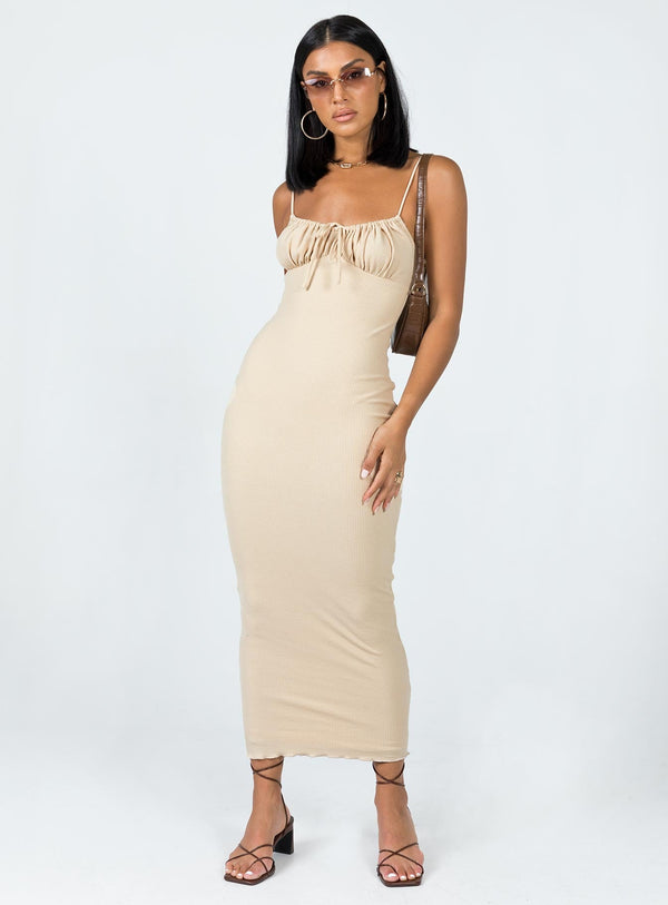 Slow Dancing Maxi Dress Beige