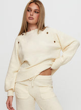 Susi Fluffy Knit Sweater Ivory