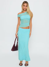 Aristocrat One Shoulder Mesh Set Blue