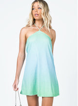 Geo Mini Dress Blue / Green
