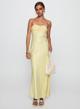 Chevalier Strapless Maxi Dress Lemon