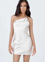 Ali Draped Asymmetric Mini Dress Champagne