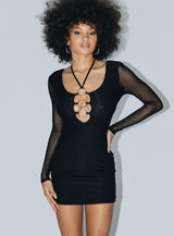Wyatt Long Sleeve Mini Dress Black