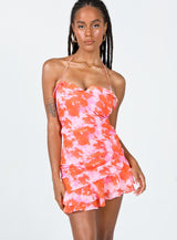 Yara Mini Dress Orange Multi