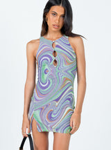 Lyra Mini Dress Purple Multi
