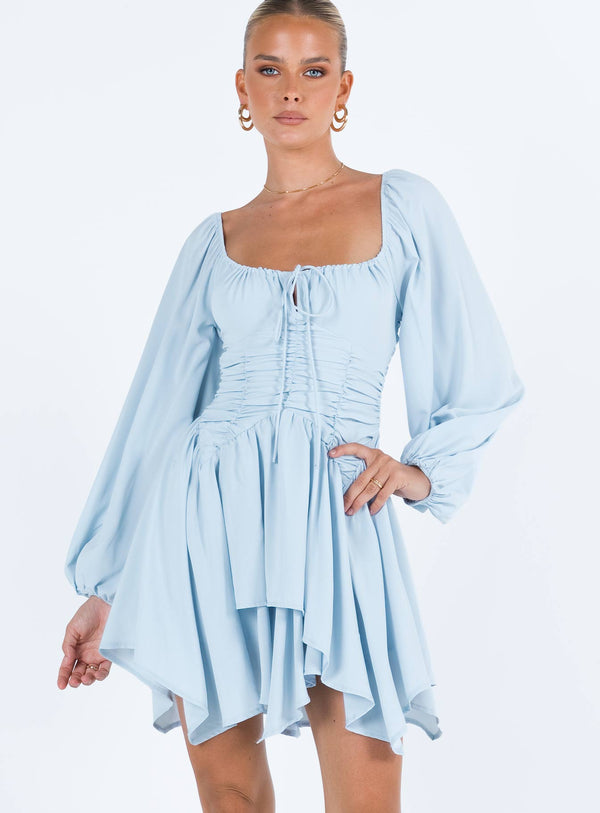Barrett Long Sleeve Mini Dress Blue