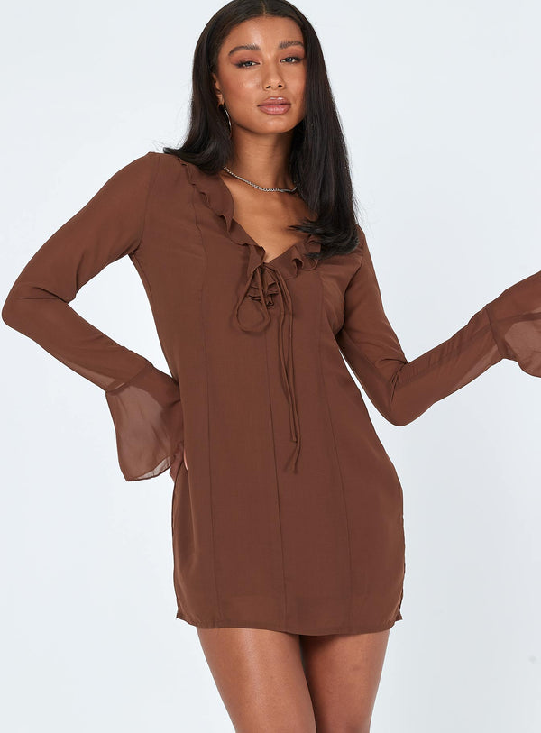 Theo Mini Dress Brown