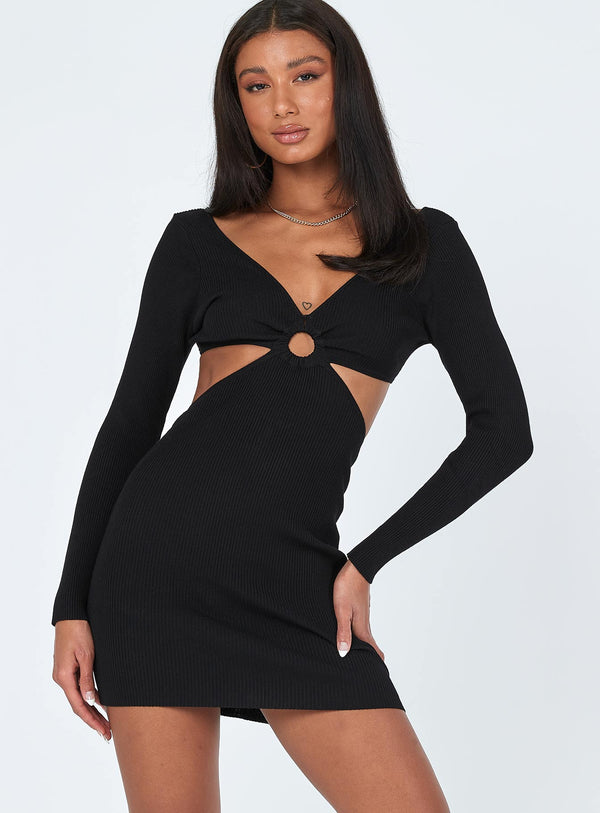 Lucia Cut Out Mini Dress Black
