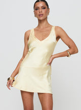 Kingslie Low Back Mini Dress Baby Yellow