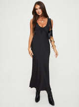 Bareena Bias Cut Maxi Dress Black