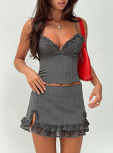 Ferran Mini Skirt Grey Pinstripe