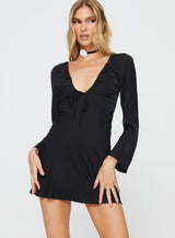 Bareena Long Sleeve Mini Dress Black