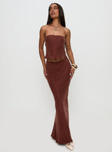 Lucelia Maxi Skirt Brown