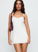 Christella Lace Mini Dress White