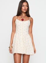 Toulouse Mini Dress Cream / Floral