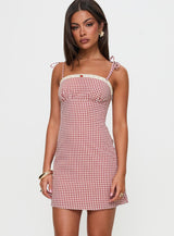 Burkes Mini Dress Red Check