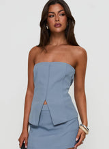 Lavish Living Strapless Top Blue