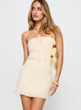 Vaida Strapless Mini Dress Cream