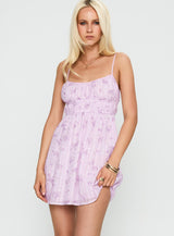 Wysteria Mini Dress Purple / Multi