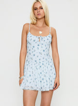 California Dream Mini Dress Blue / Floral