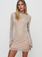 Supanova Open Back Mini Dress Champagne
