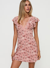 Aurianna Mini Dress Pink Floral