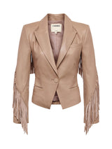 Vashti Fringed Leather Blazer