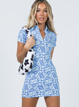 Motel Jeeves Dress Love Checker Blue