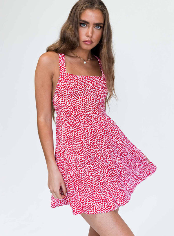 Keesha Mini Dress Red Floral