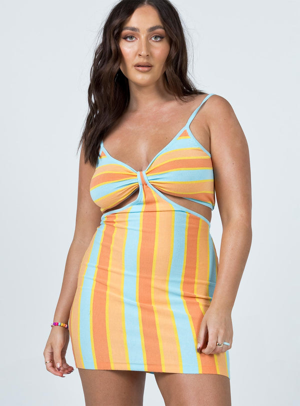 Alicia Mini Dress Orange Multi