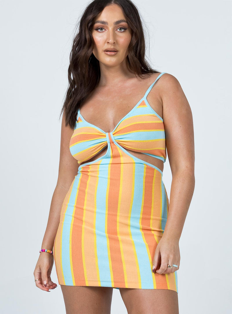 Alicia Mini Dress Orange Multi