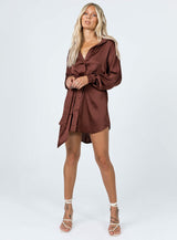 Leighton Mini Dress Brown