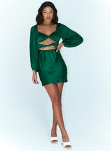 Nakita Long Sleeve Mini Dress Green