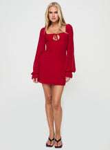 Bayford Long Sleeve Mini Dress Red