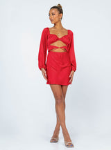 Nakita Long Sleeve Mini Dress Red