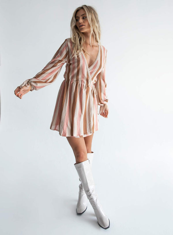 Chiara Mini Dress Beige Multi