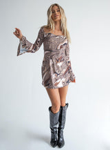 Corban Mini Dress Brown