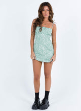 Tallie Mini Dress Green Floral Petite