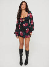 Bayford Long Sleeve Mini Dress Red / Black Petite