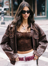 Bennington Lace Top Brown